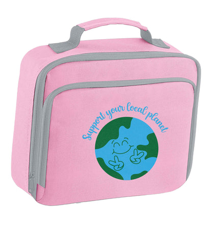 Support your local planet insulated pink lunch bag cooler