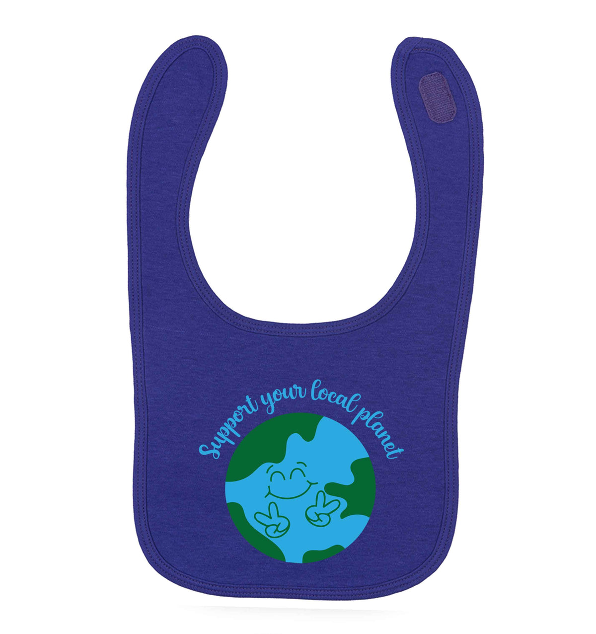 Support your local planet purple baby bib
