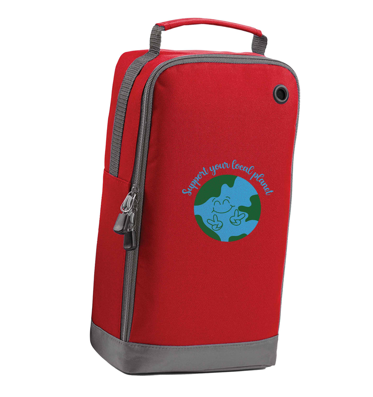 Support your local planet red sports shoe bag vertical print