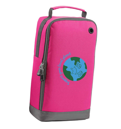 Support your local planet pink sports shoe bag horizontal print