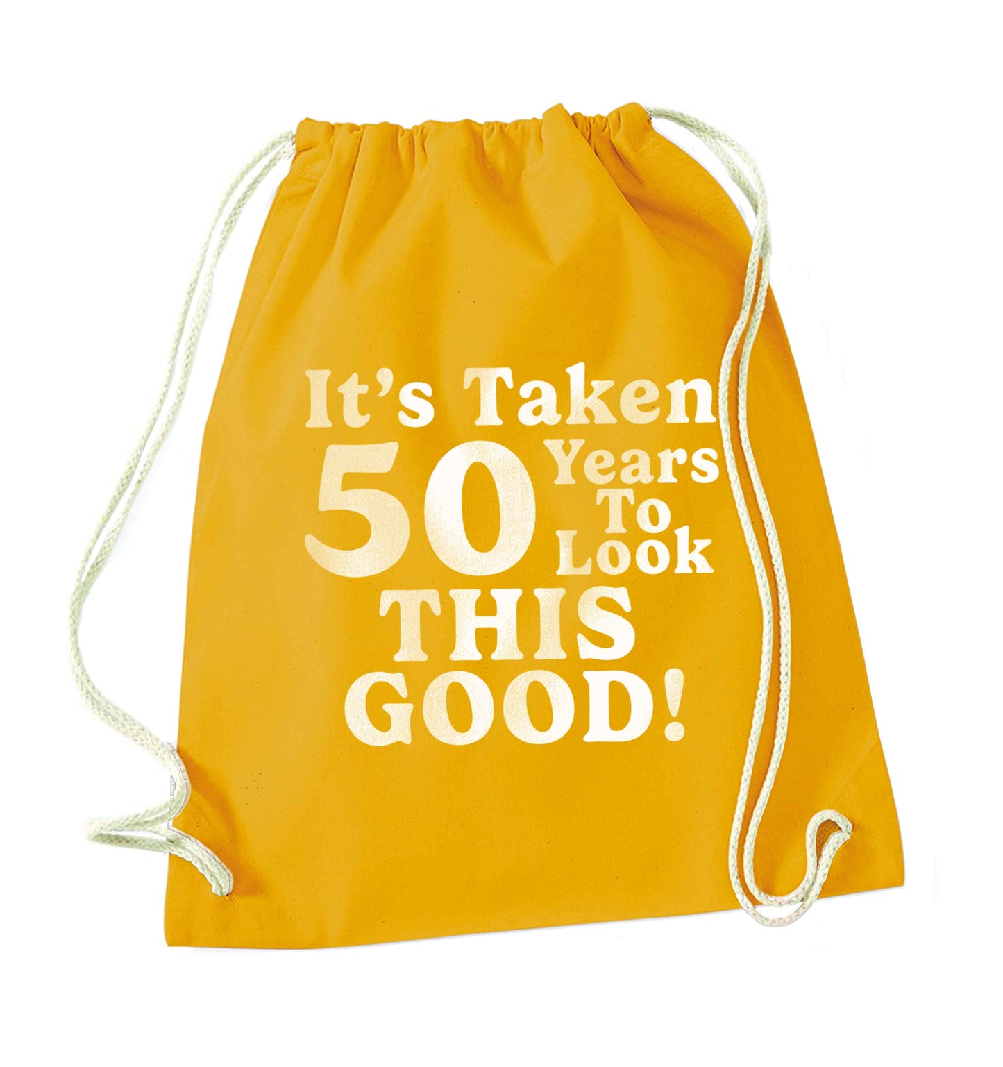 It's taken 50 years to look this good! mustard drawstring bag