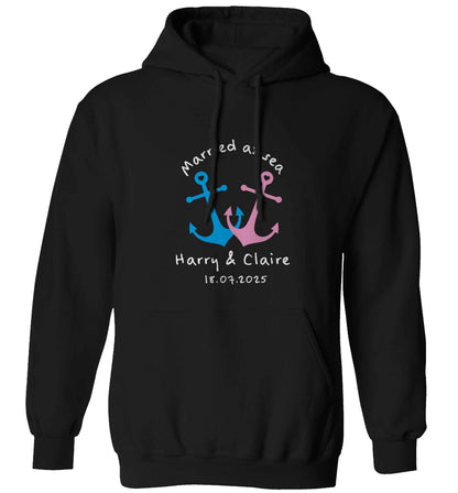 Personalised anniversary cruise adults unisex black hoodie 2XL