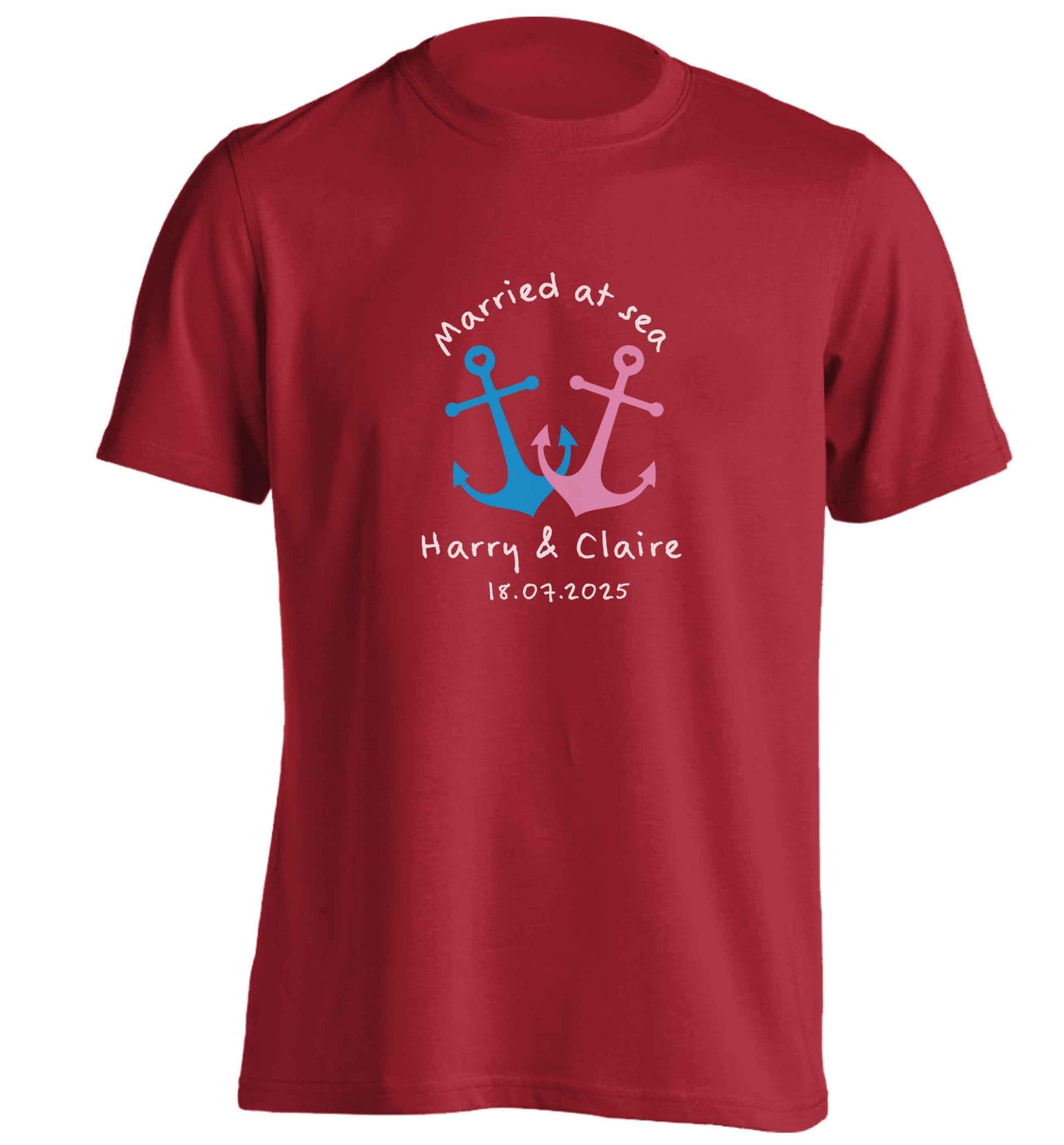 Married at sea adults unisex red Tshirt 2XL