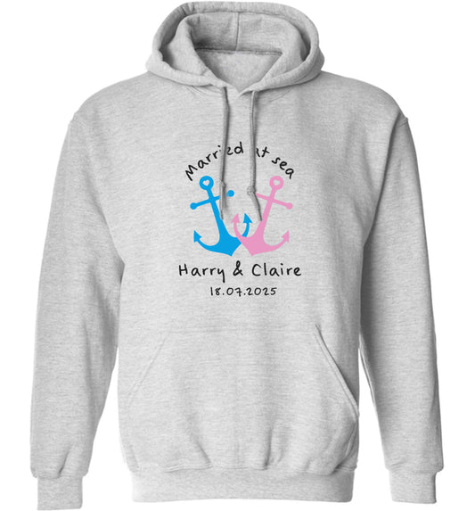Married at sea adults unisex grey hoodie 2XL