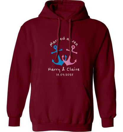 Personalised anniversary cruise adults unisex maroon hoodie 2XL
