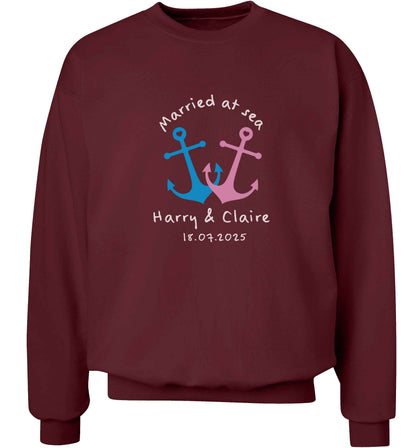 Personalised anniversary cruise adult's unisex maroon sweater 2XL
