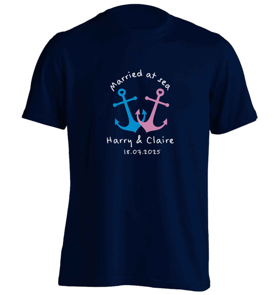 Personalised anniversary cruise adults unisex navy Tshirt 2XL