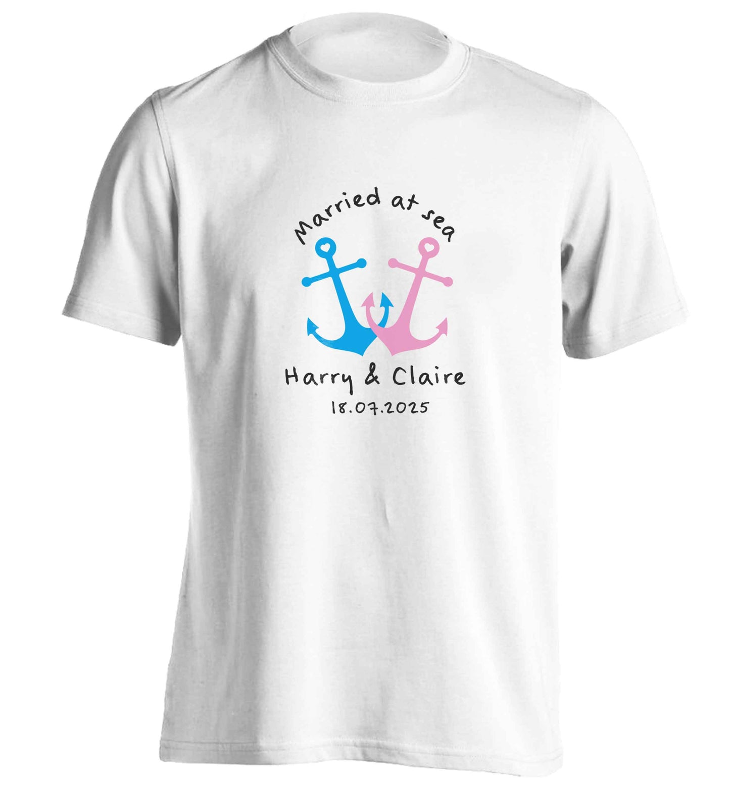 Personalised anniversary cruise adults unisex white Tshirt 2XL
