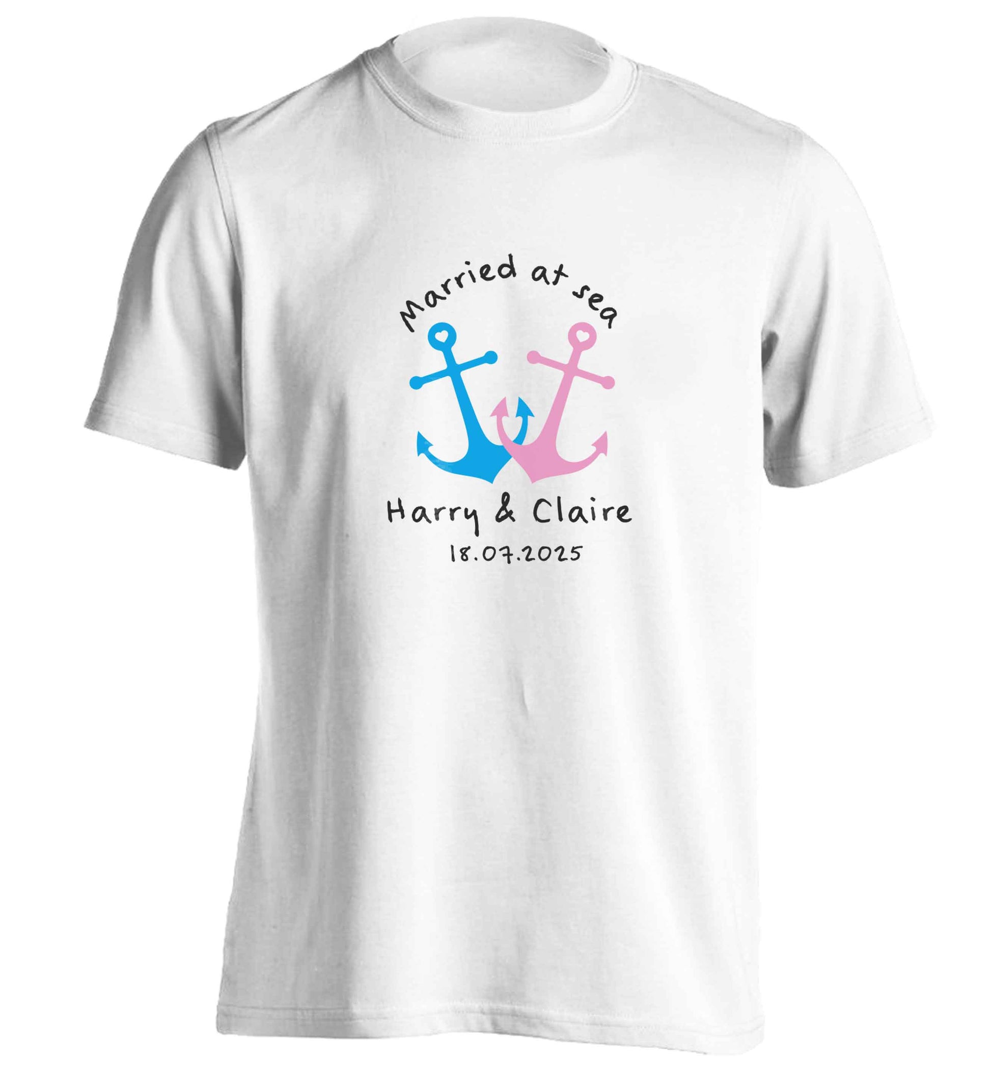 Personalised anniversary cruise adults unisex white Tshirt 2XL