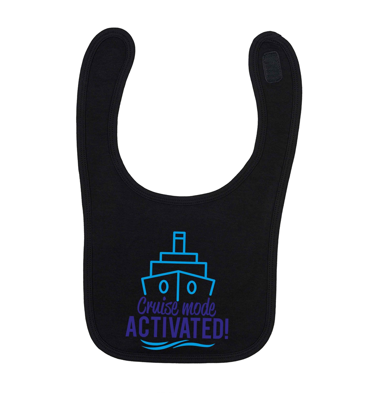 Cruise mode activated black baby bib