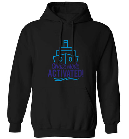Cruise mode activated adults unisex black hoodie 2XL