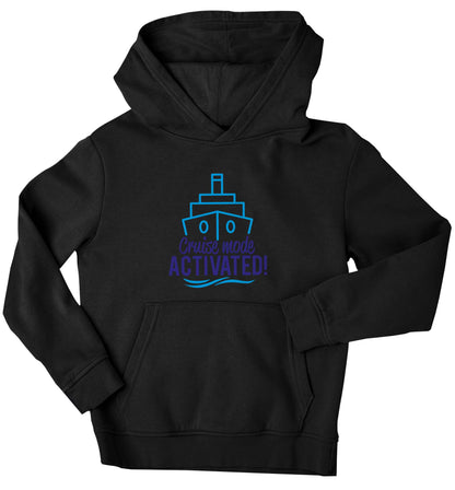 Cruise mode activated children's black hoodie 12-13 Years