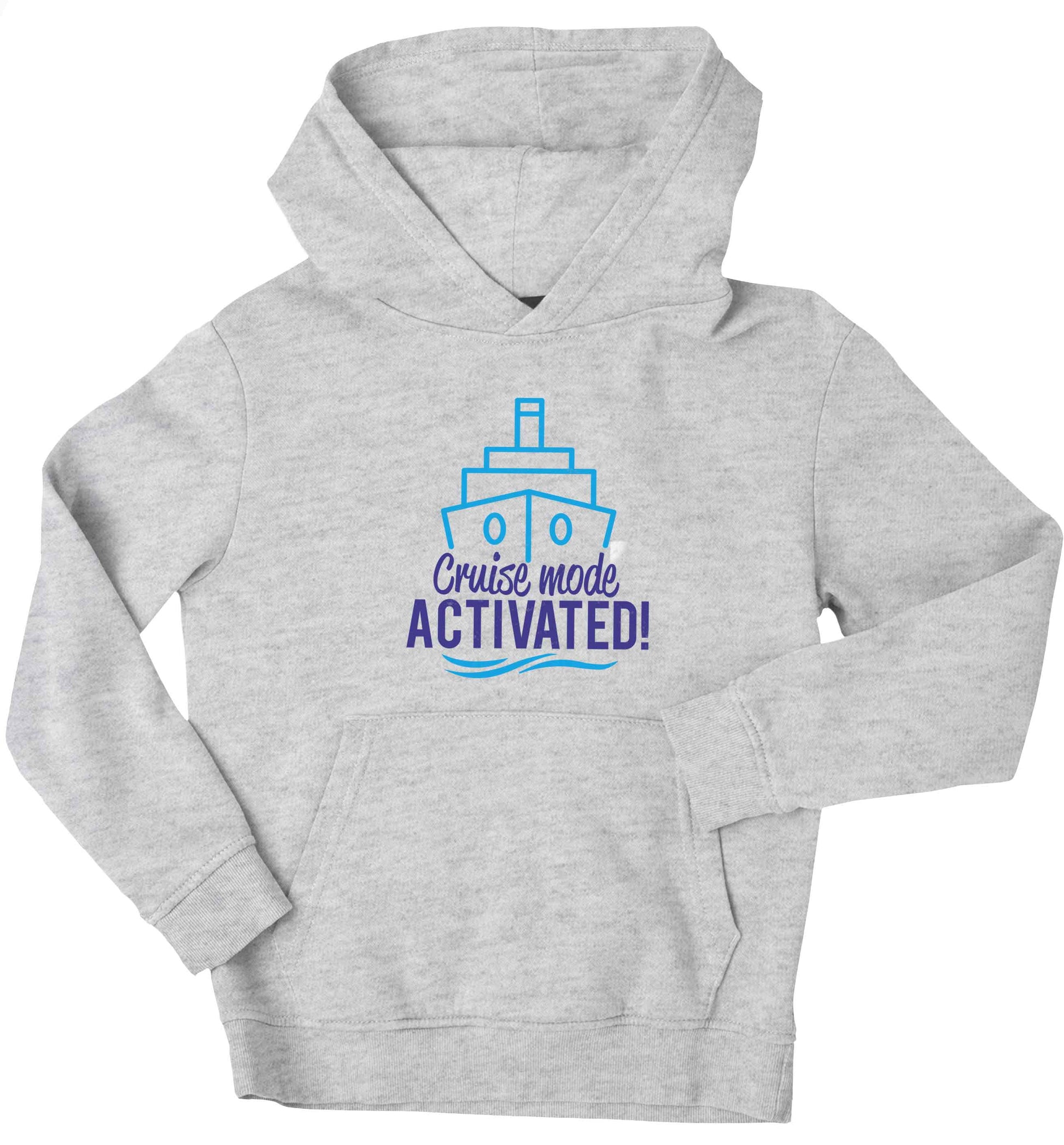 Cruise mode activated children's grey hoodie 12-13 Years