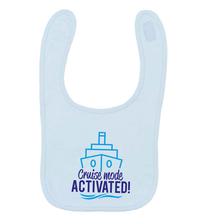 Cruise mode activated pale blue baby bib