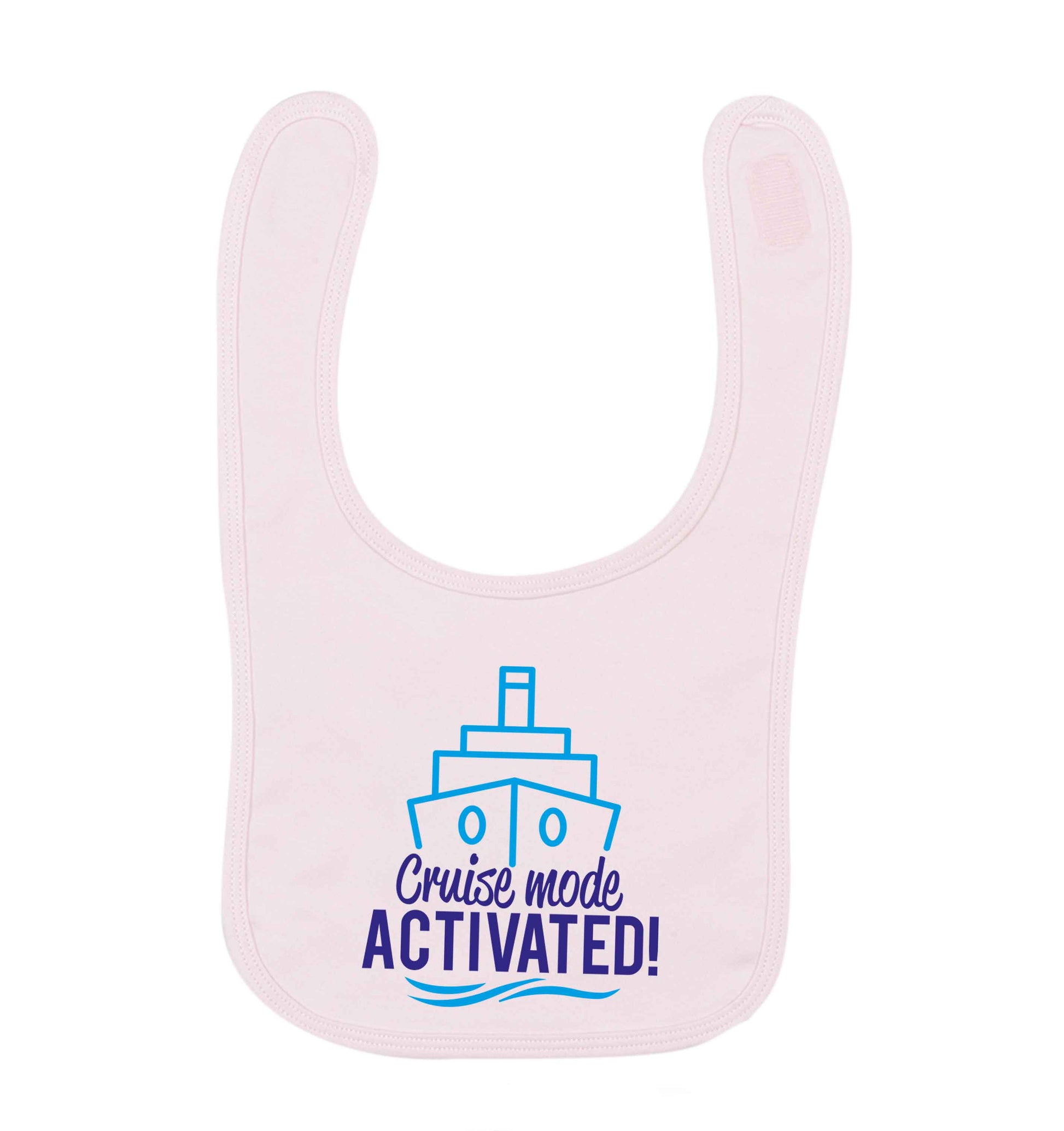 Cruise mode activated pale pink baby bib