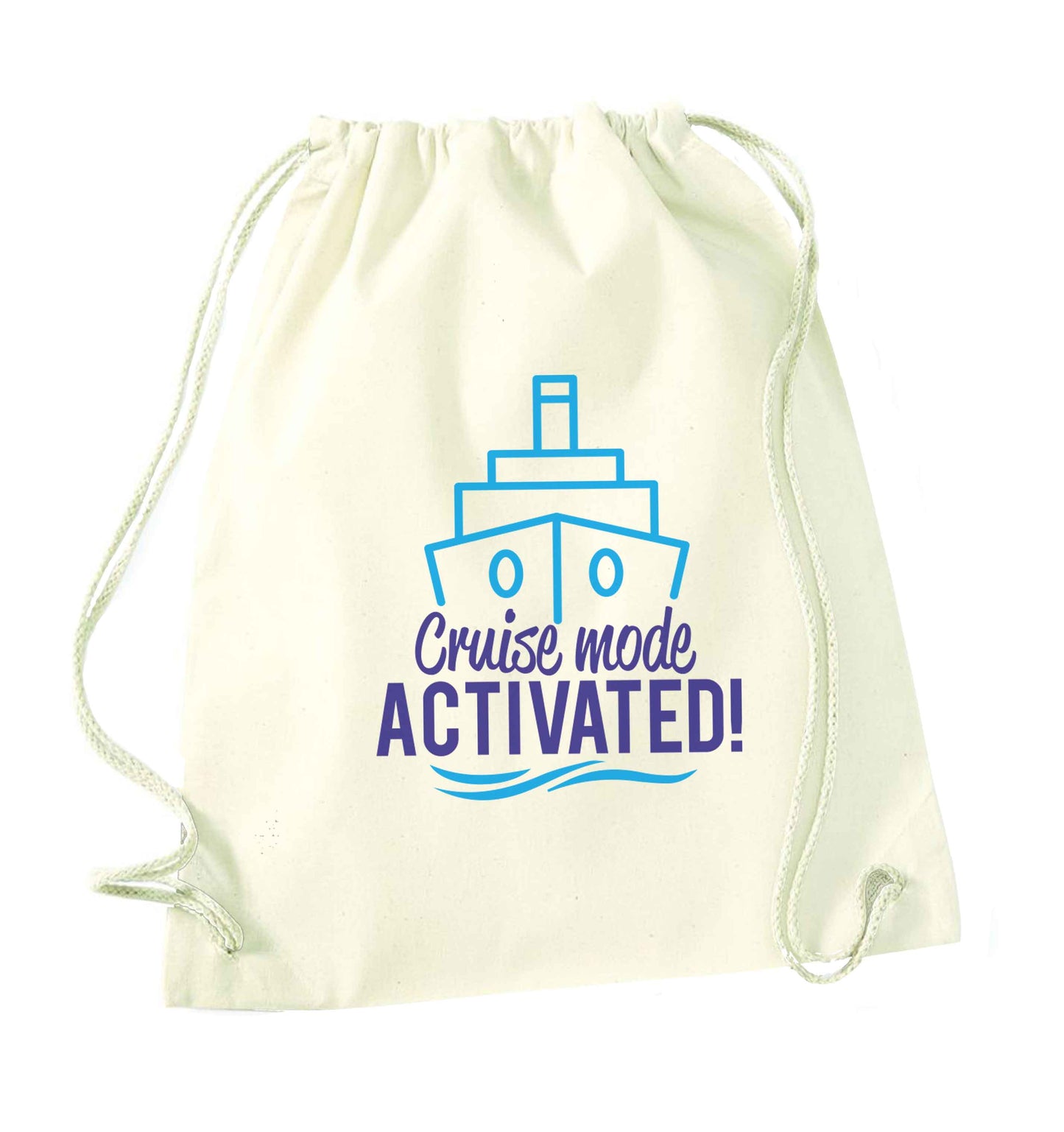 Cruise mode activated natural drawstring bag