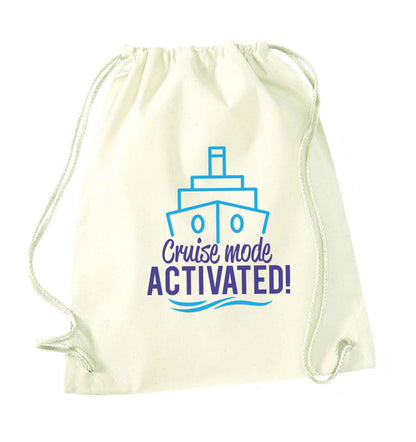 Cruise mode activated natural drawstring bag