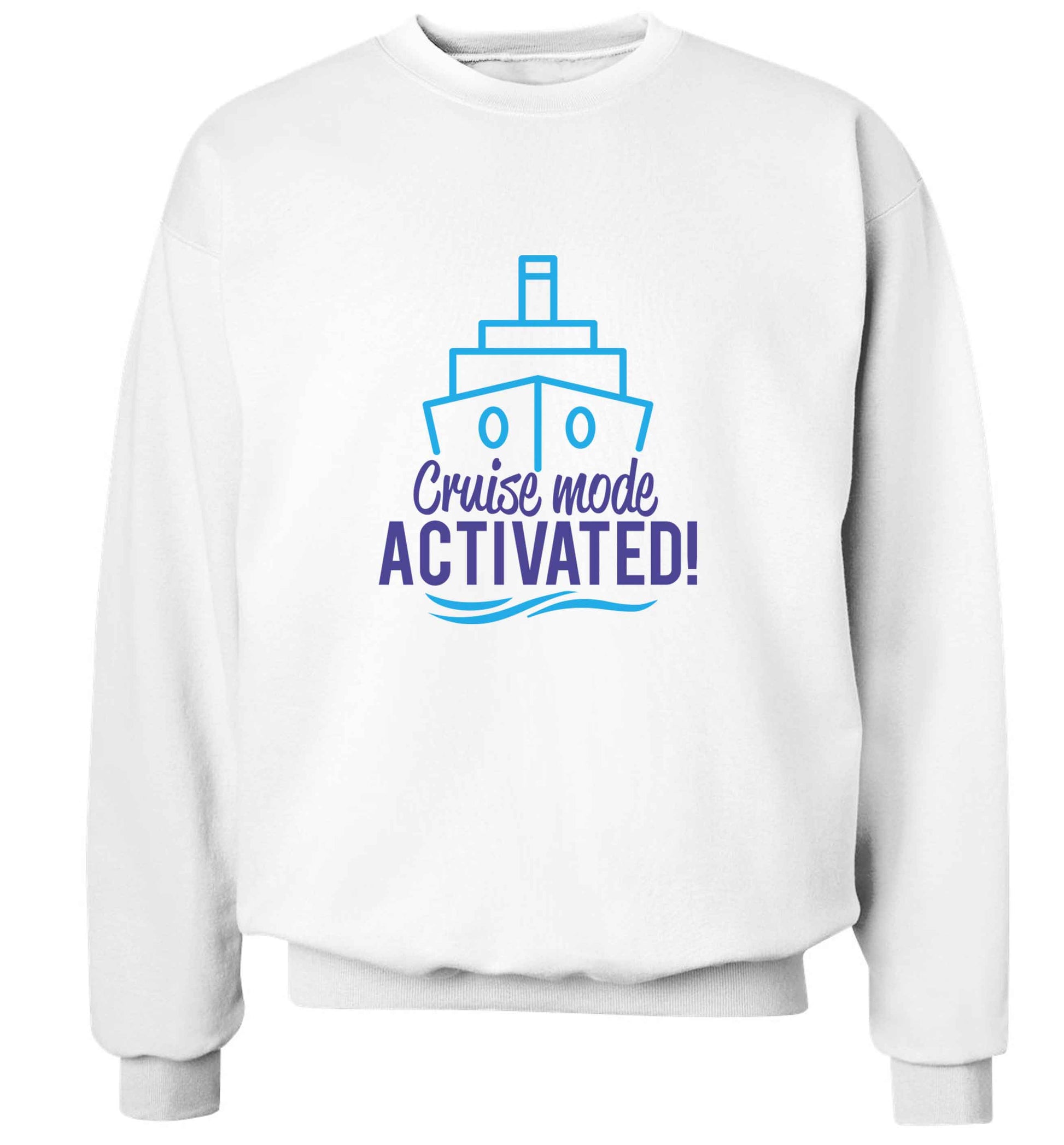 Cruise mode activated adult's unisex white sweater 2XL