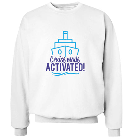Cruise mode activated adult's unisex white sweater 2XL
