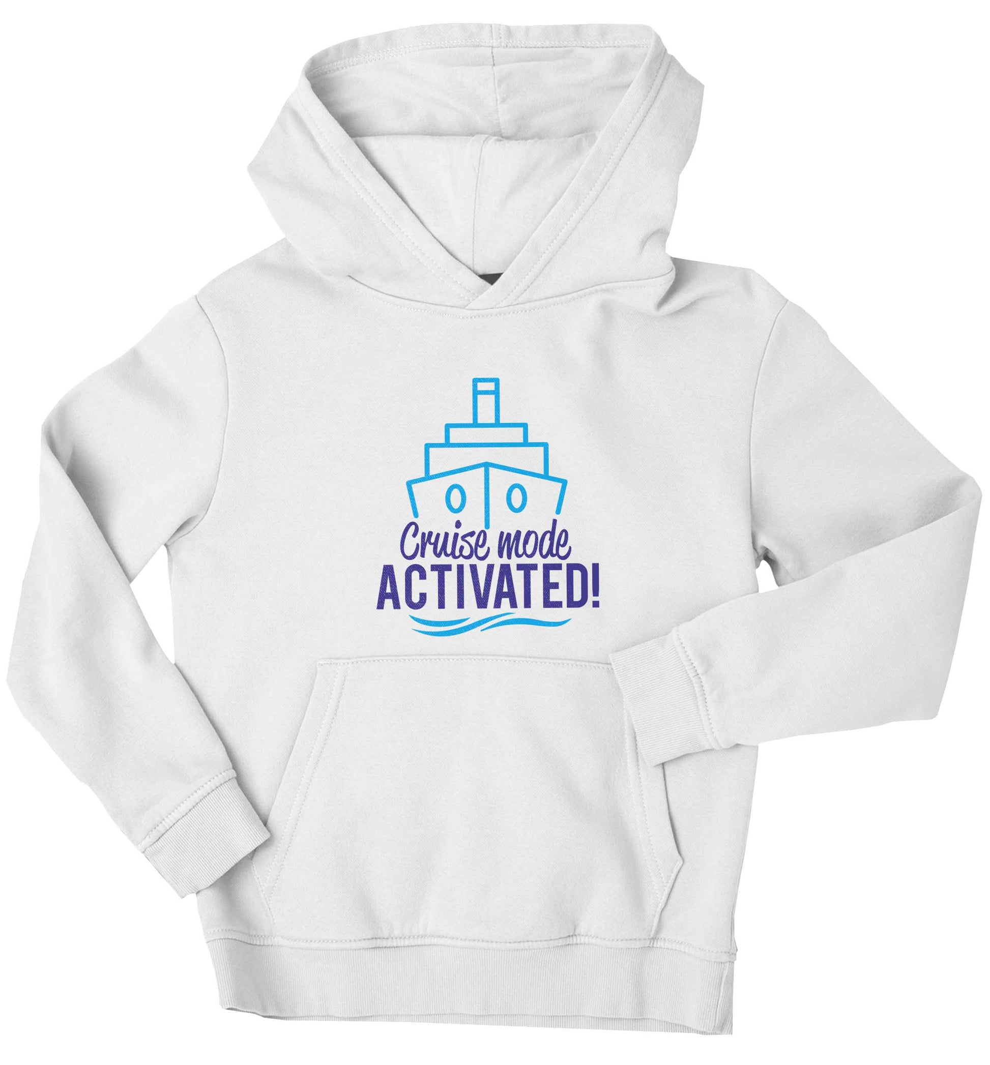 Cruise mode activated children's white hoodie 12-13 Years