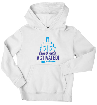 Cruise mode activated children's white hoodie 12-13 Years