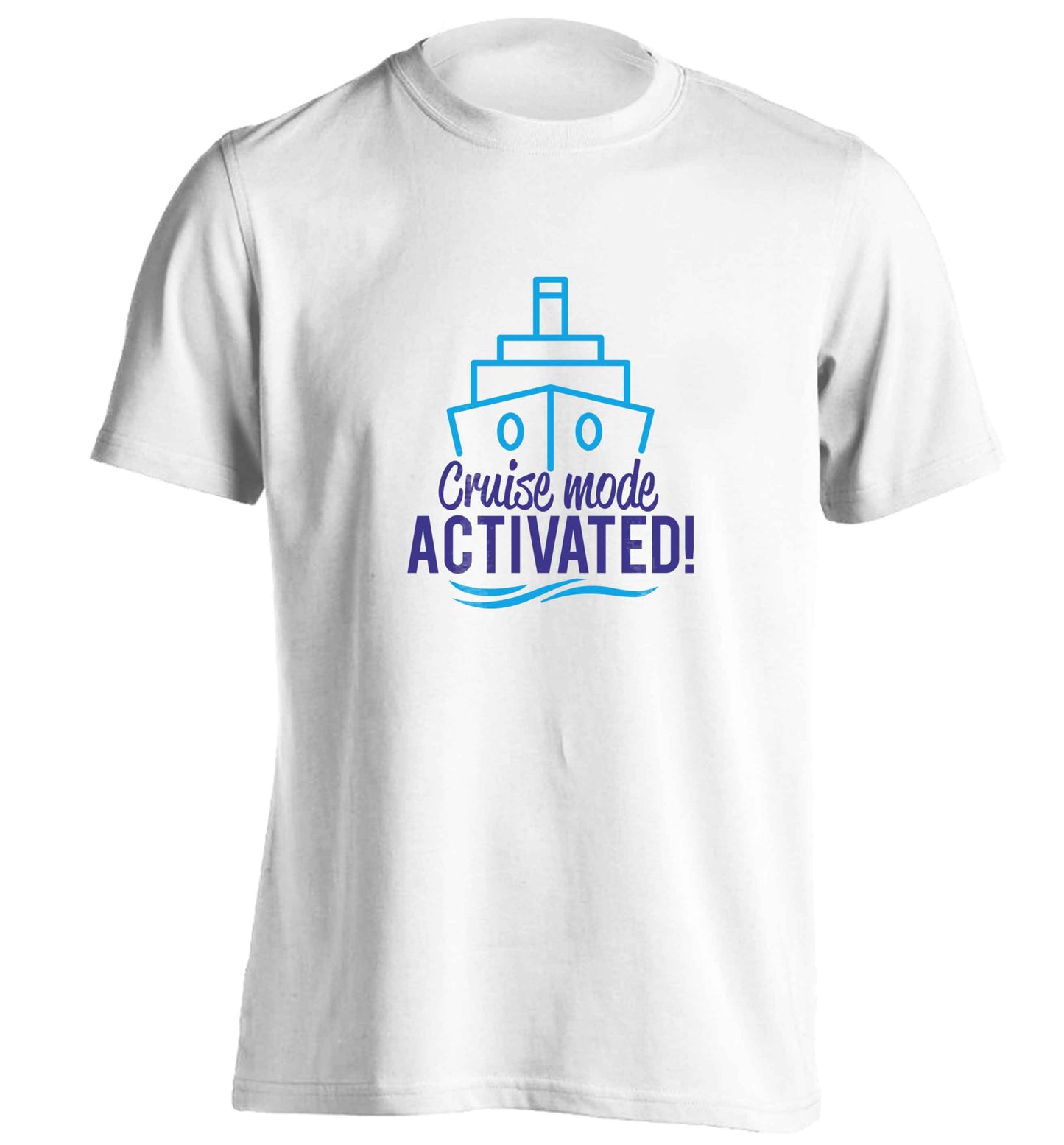 Cruise mode activated adults unisex white Tshirt 2XL