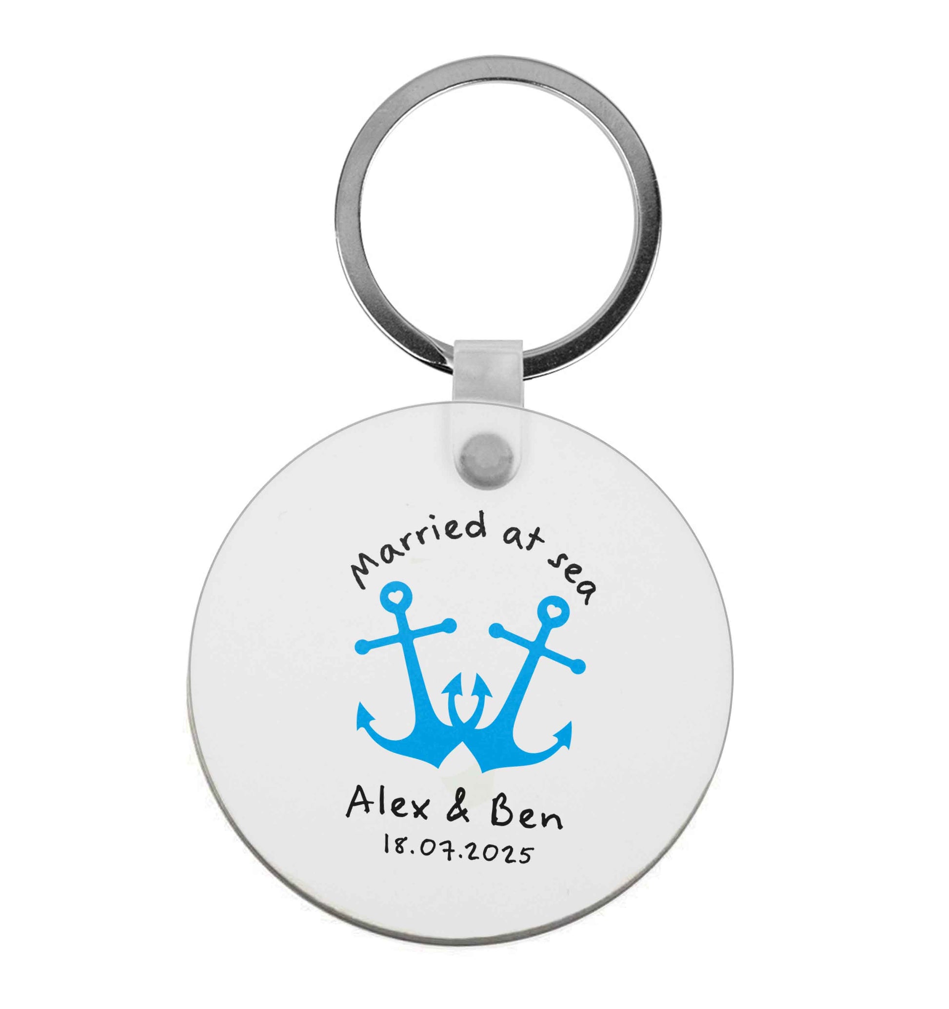 Married at sea blue anchors |  Keyring