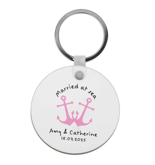 Married at sea pink anchors |  Keyring