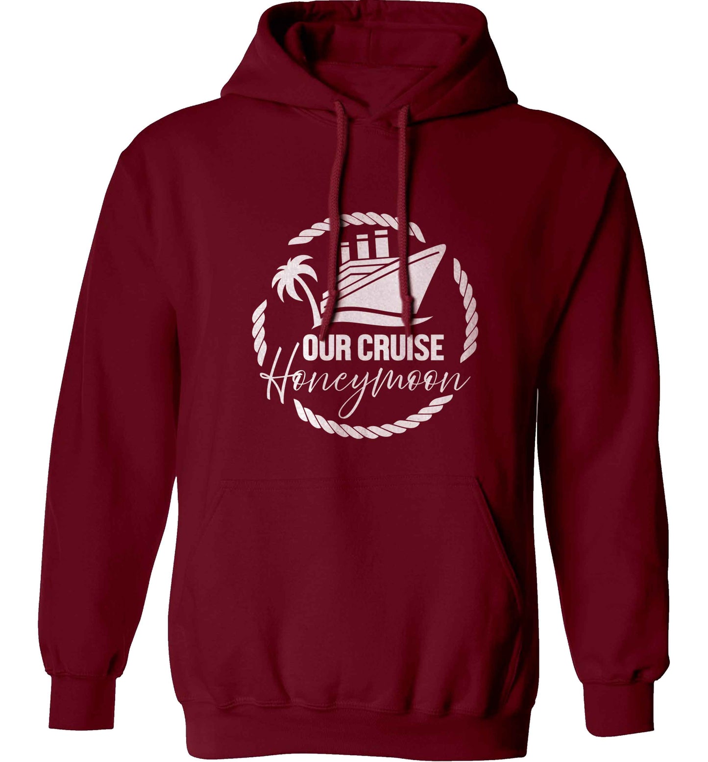 Our cruise honeymoon adults unisex maroon hoodie 2XL