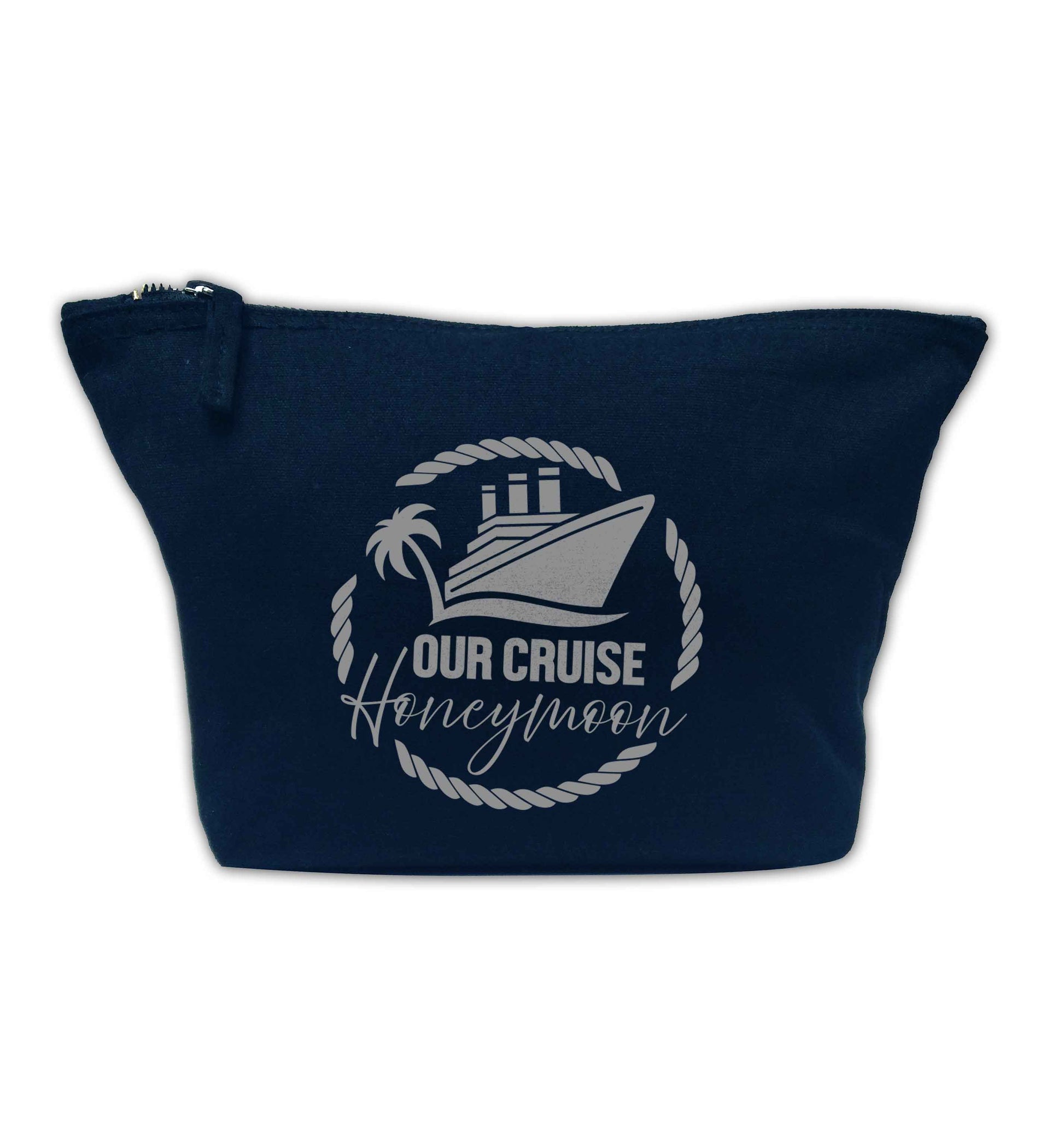 Our cruise honeymoon navy makeup bag