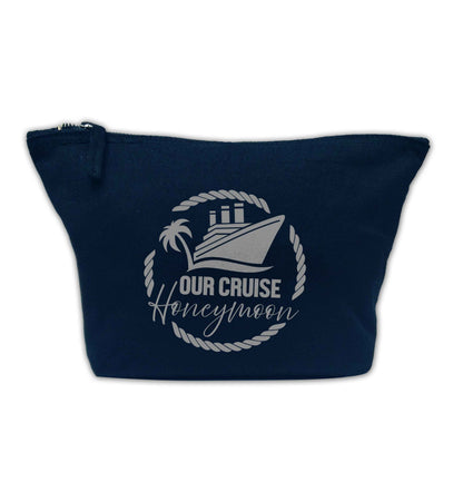 Our cruise honeymoon navy makeup bag