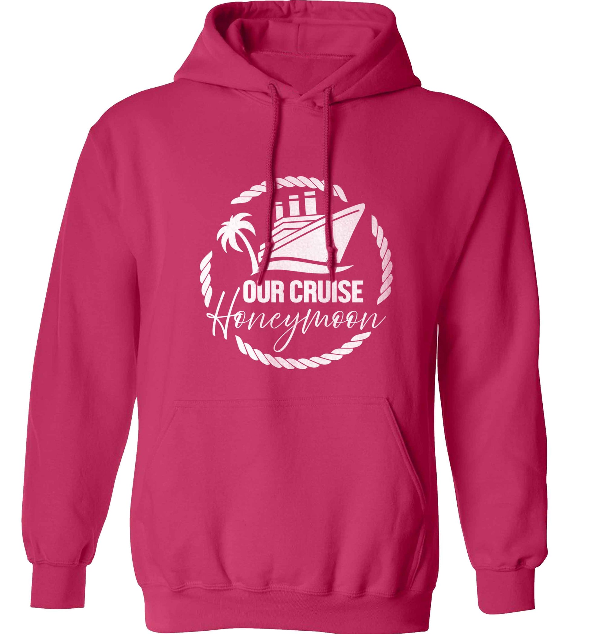 Our cruise honeymoon adults unisex pink hoodie 2XL