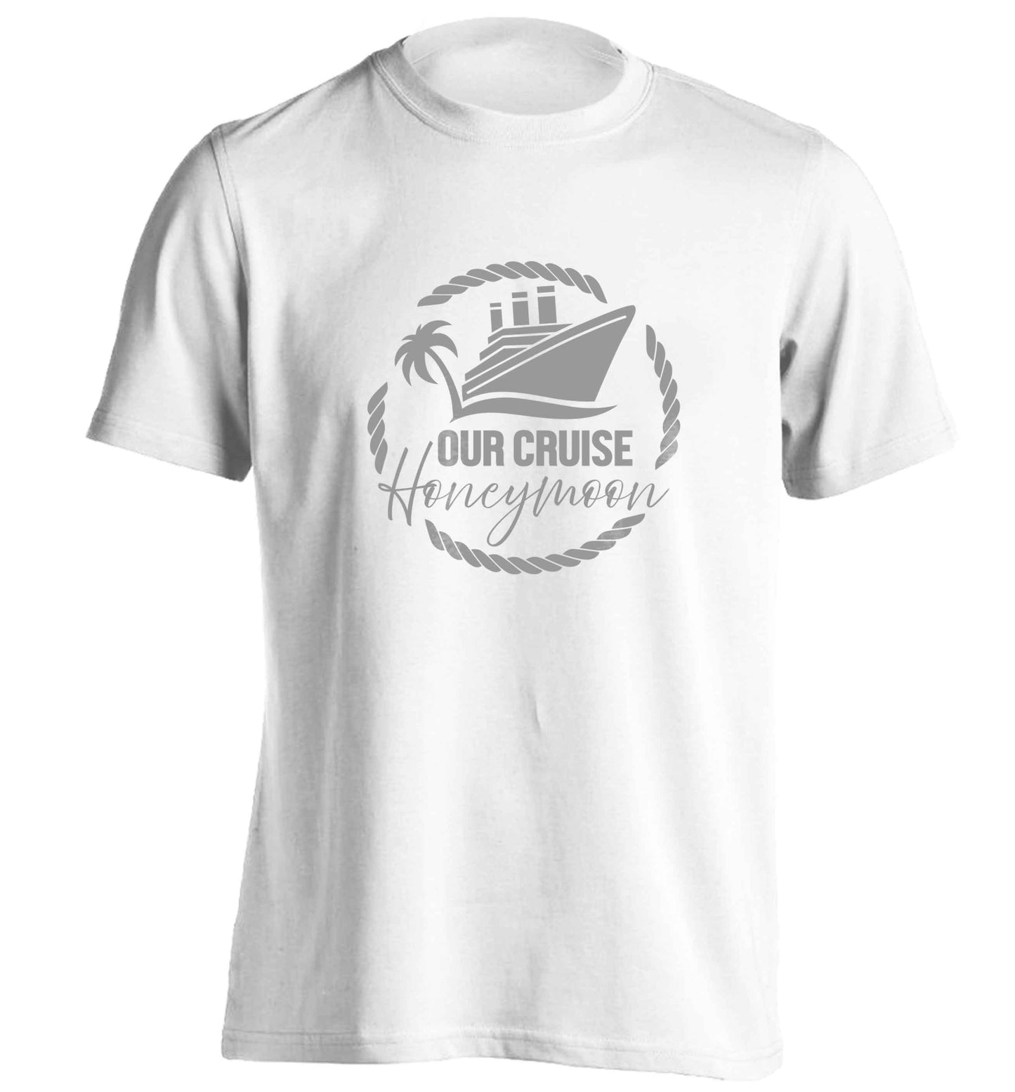 Our cruise honeymoon adults unisex white Tshirt 2XL