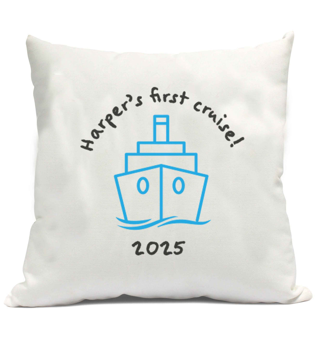 Personalised first cruise cushion cover and filling