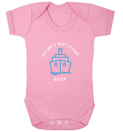 Personalised first cruise baby vest pale pink 18-24 months