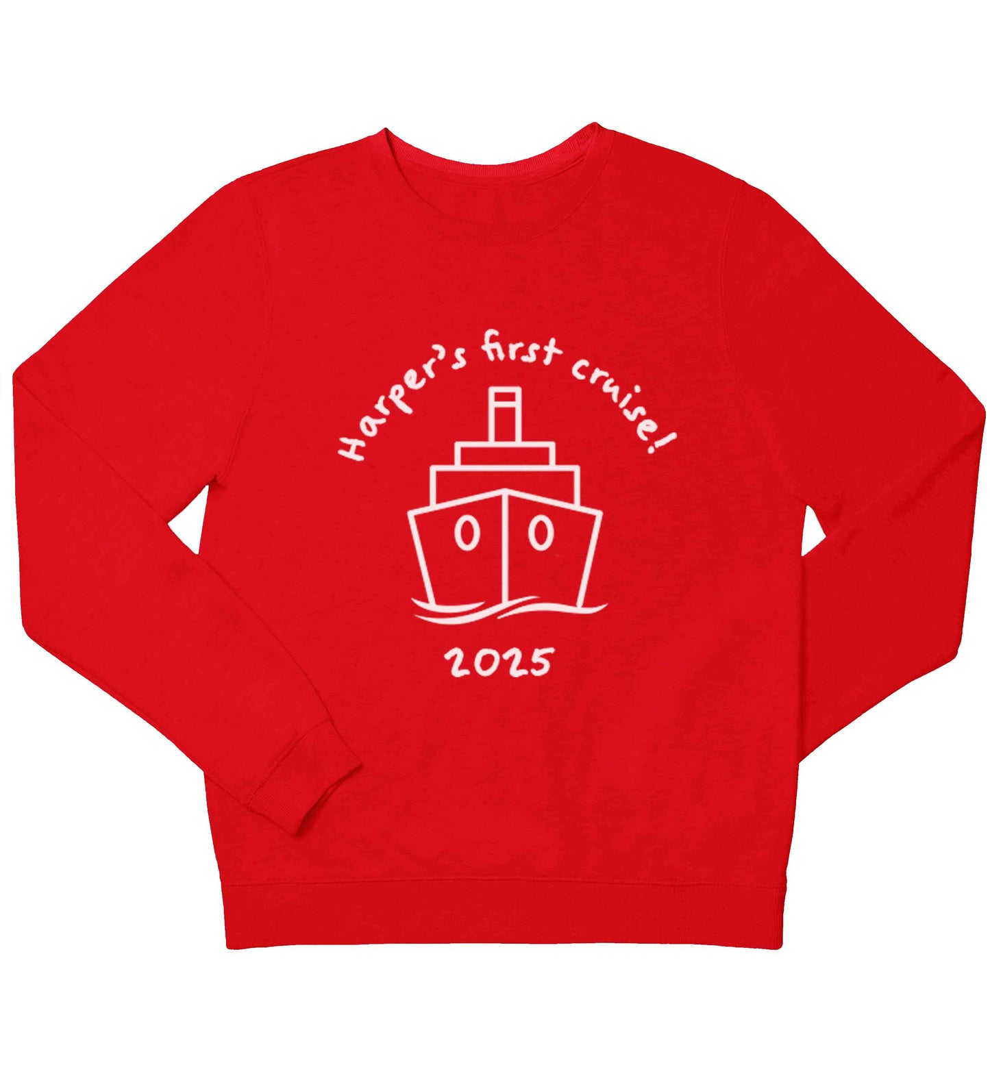Personalised first cruise children's grey sweater 12-13 Years