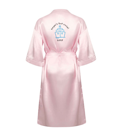 Personalised first cruise XL/XXL pink ladies dressing gown size 16/18