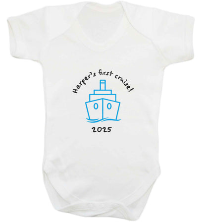 Personalised first cruise baby vest white 18-24 months