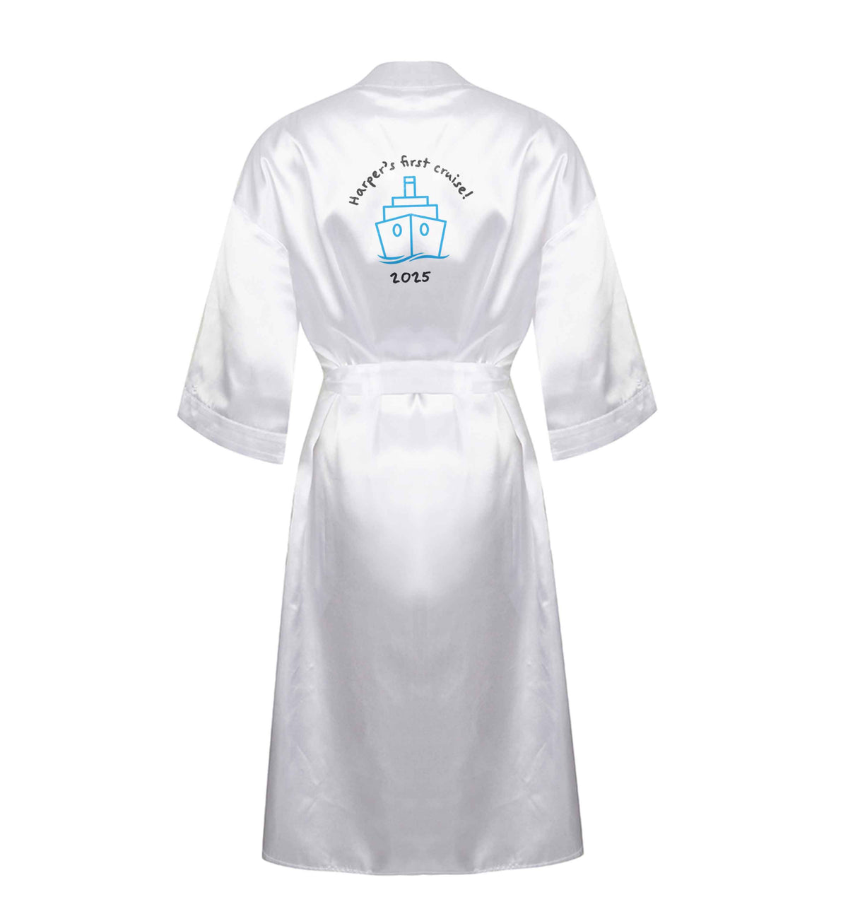 Personalised first cruise XL/XXL white ladies dressing gown size 16/18