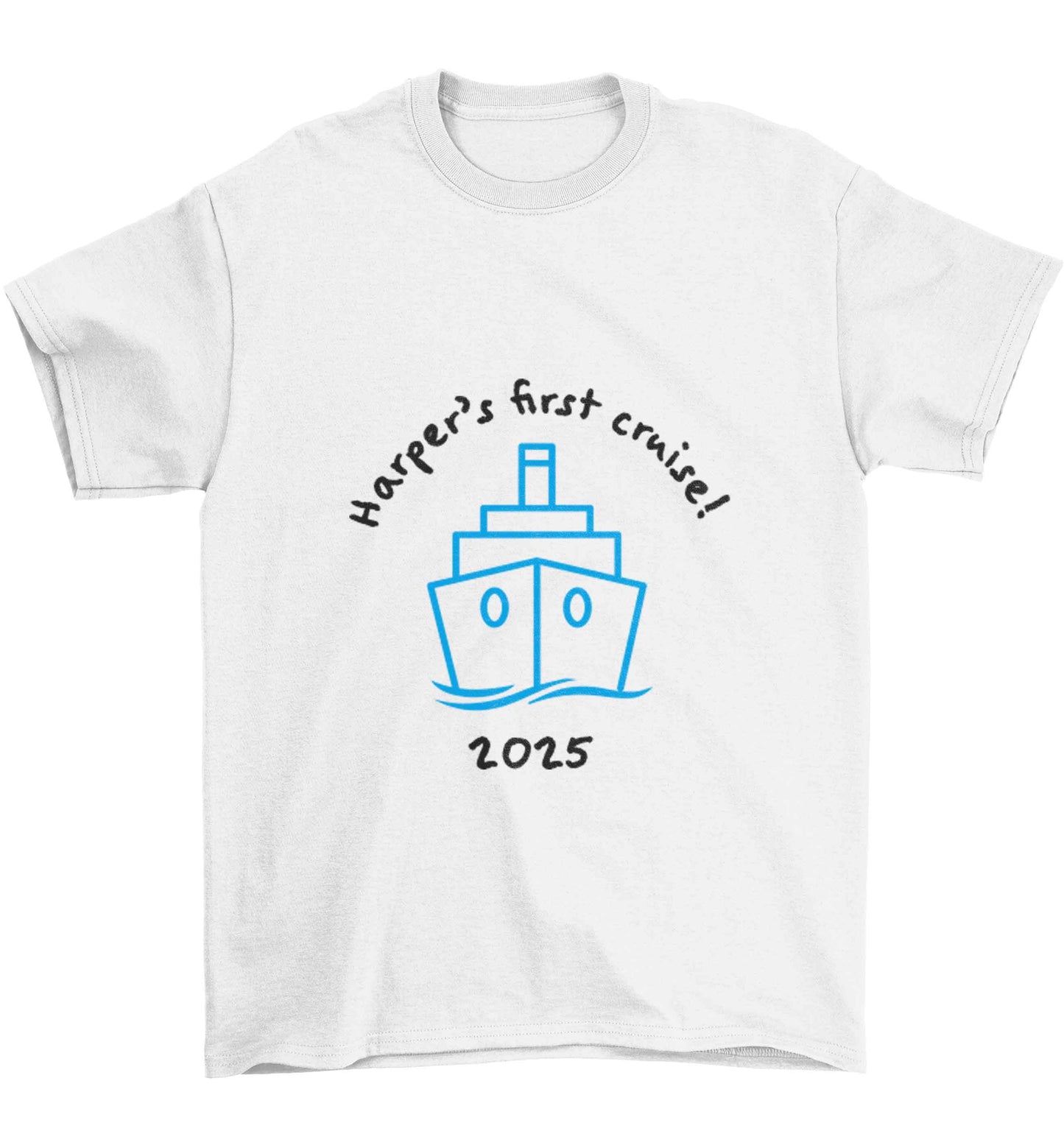Personalised first cruise Children's white Tshirt 12-13 Years