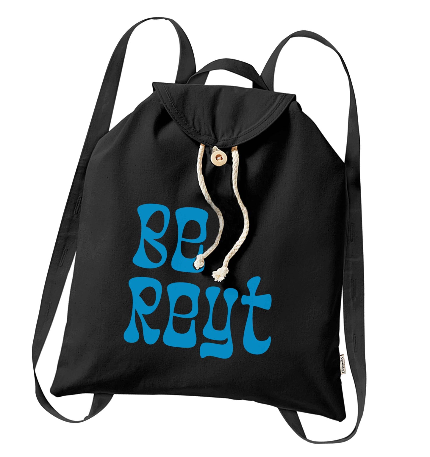 Be reyt organic cotton backpack tote with wooden buttons in black