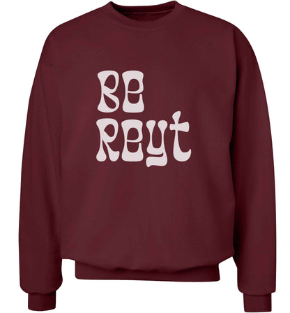 Be reyt adult's unisex maroon sweater 2XL