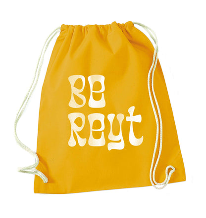 Be reyt mustard drawstring bag