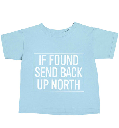 If found send back up North light blue baby toddler Tshirt 2 Years