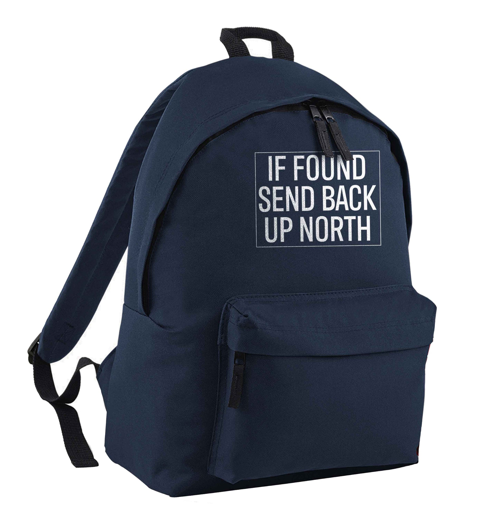 If found send back up North navy children's backpack