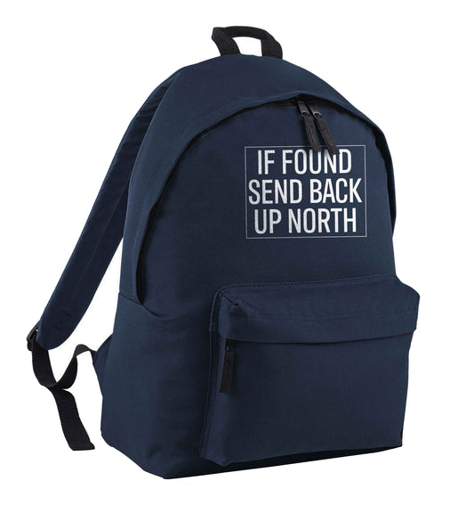 If found send back up North navy children's backpack