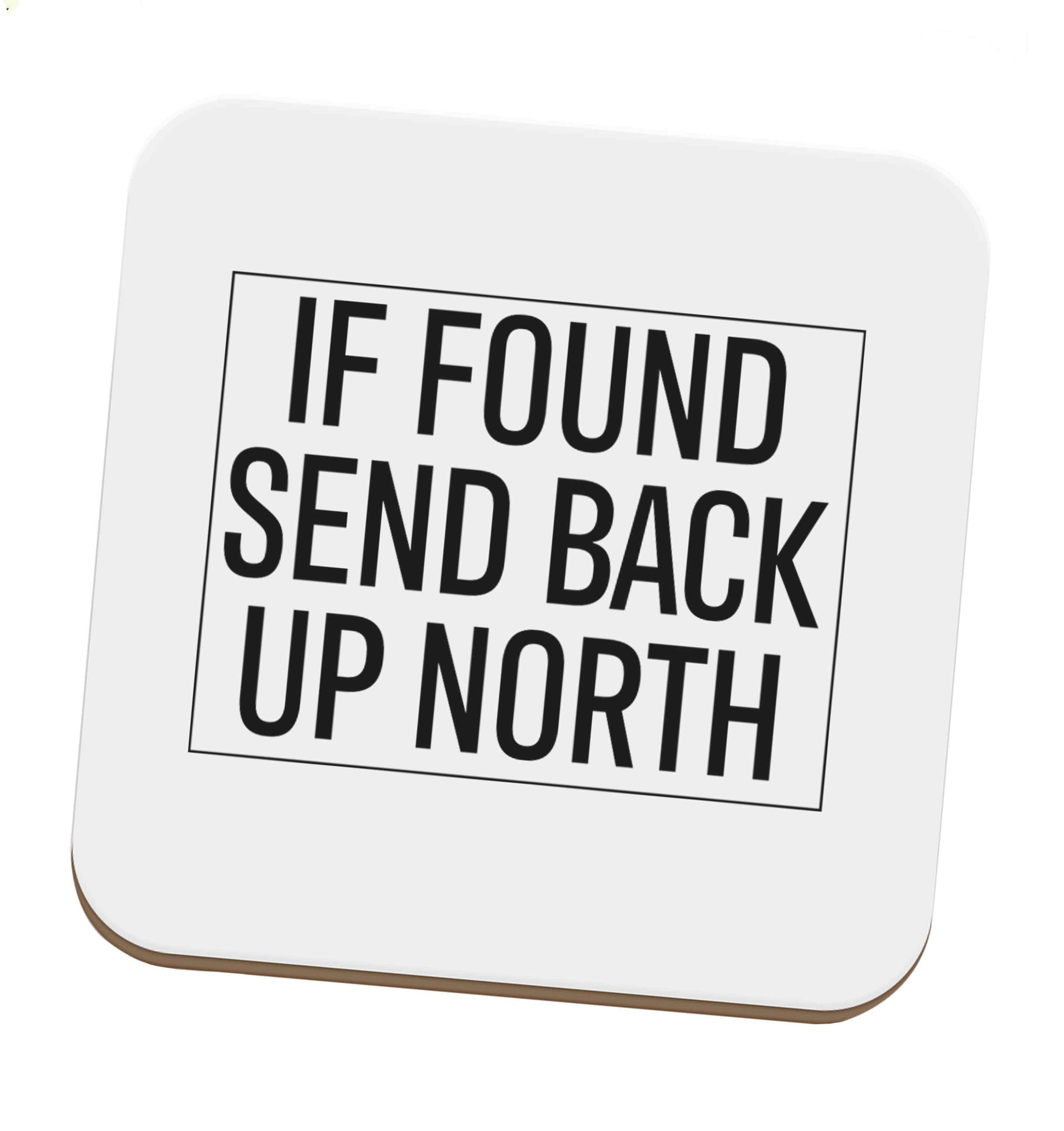 If found send back up North set of four coasters