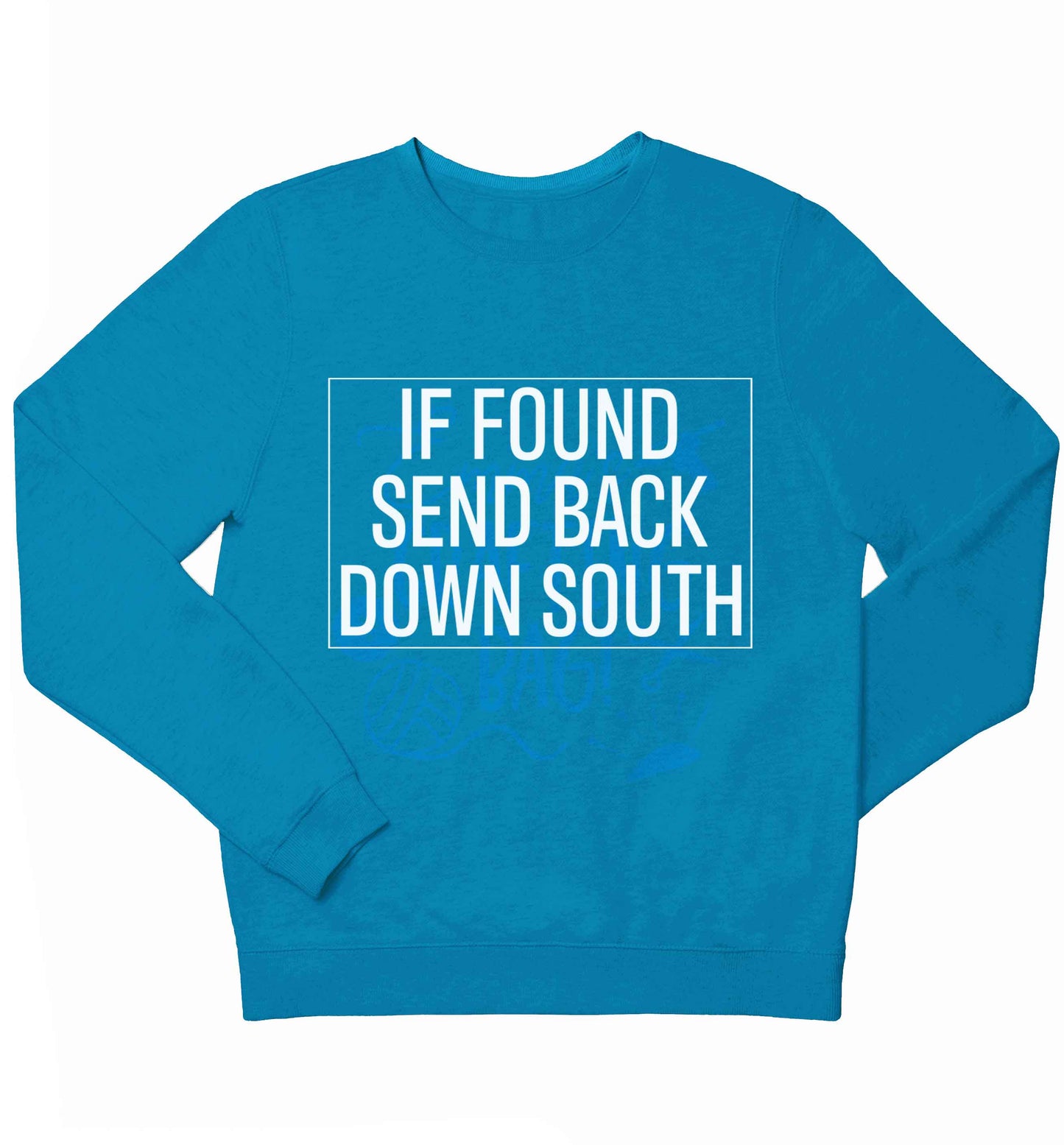 If found send back down South children's blue sweater 12-13 Years