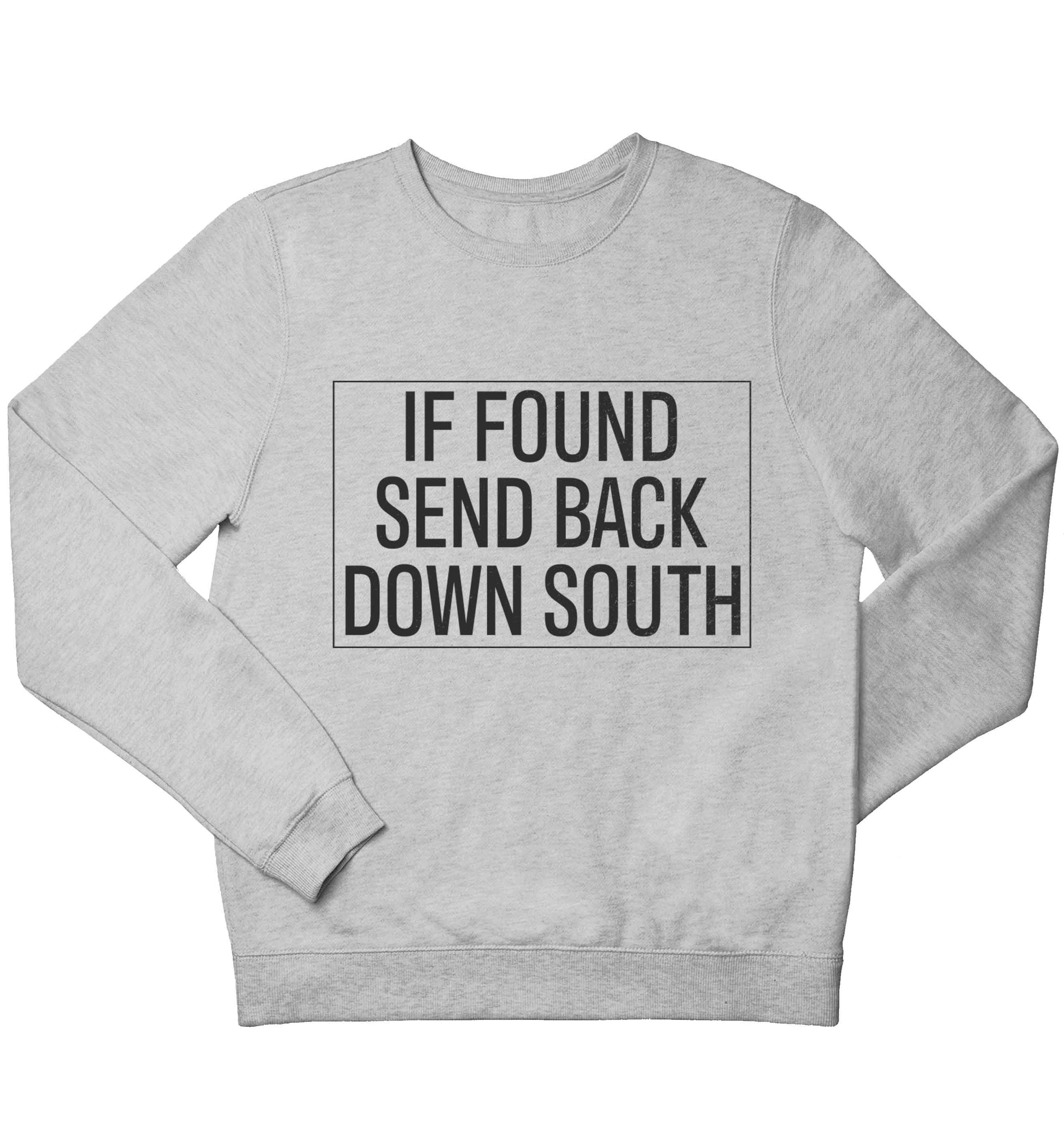 If found send back down South children's grey sweater 12-13 Years