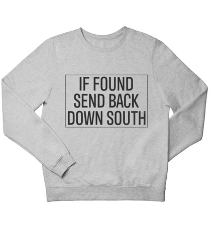 If found send back down South children's grey sweater 12-13 Years